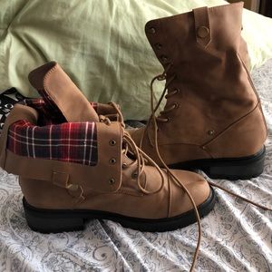 Brown combat boots!